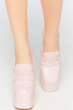 Platform Penny Loafer Pumps