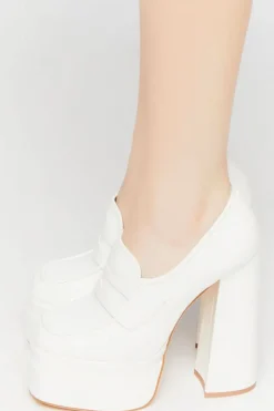 Platform Penny Loafer Pumps