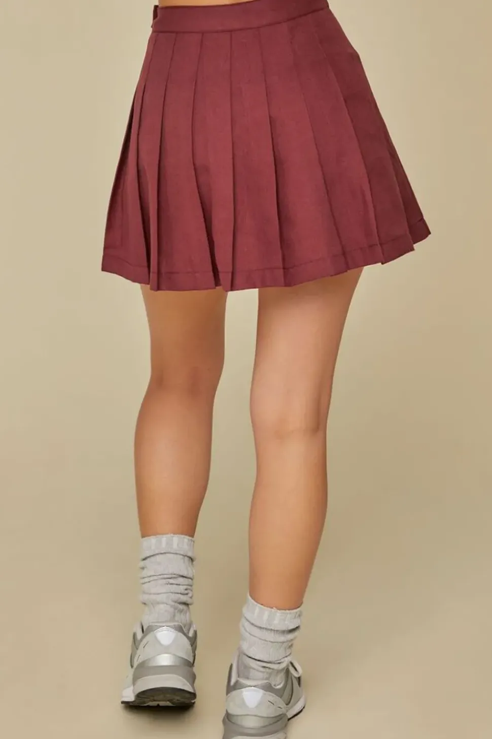 Pleated A-Line Mini Skirt