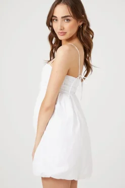 Pleated Bubble-Hem Mini Dress
