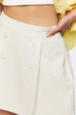 Pleated Corduroy Mini Skirt