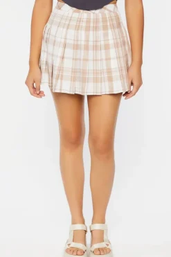 Pleated Gingham Skirt
