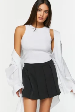 Pleated High-Rise Mini Skirt