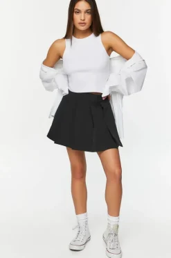 Pleated High-Rise Mini Skirt
