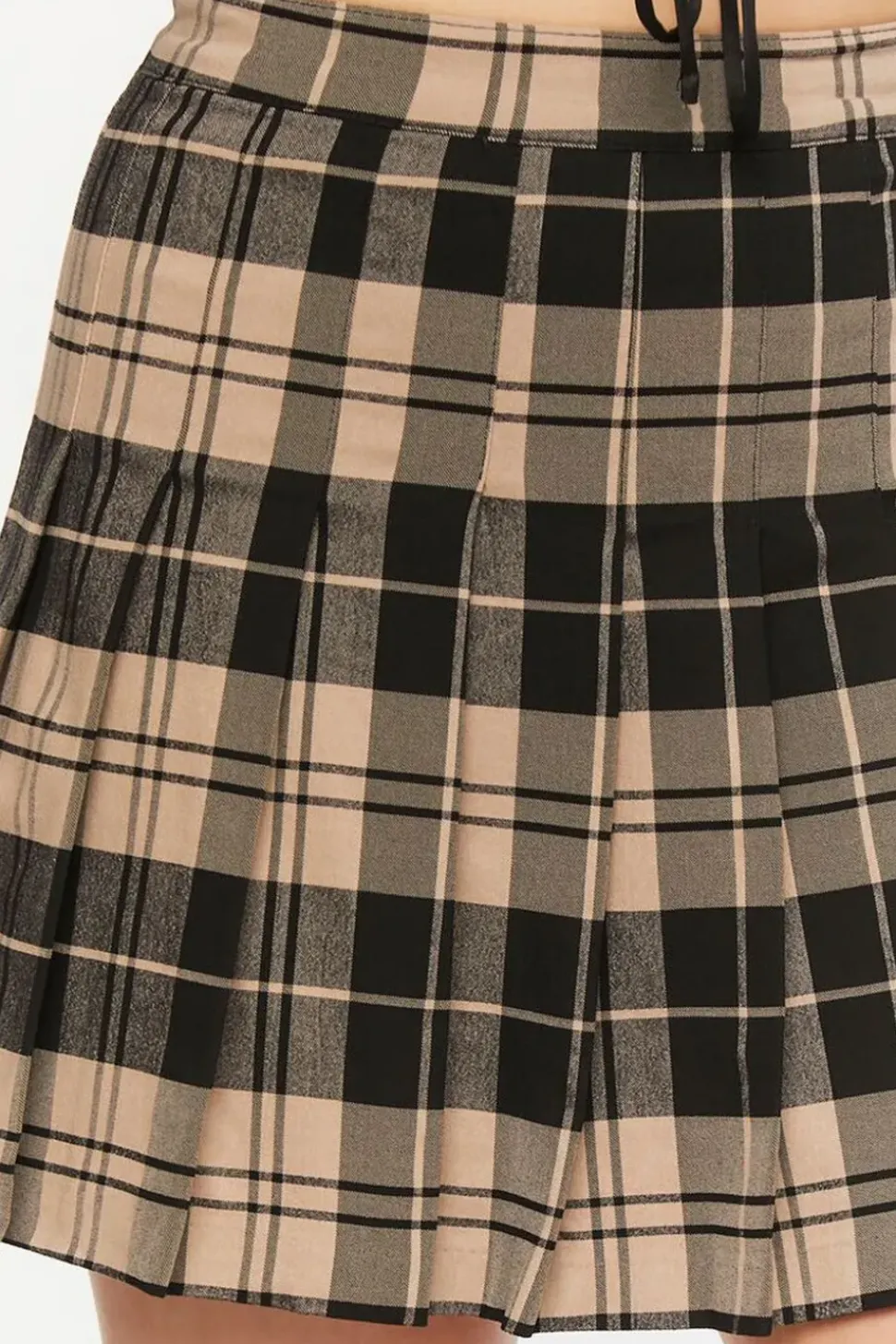 Pleated Plaid A-Line Mini Skirt