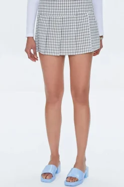Pleated Plaid Mini Skirt
