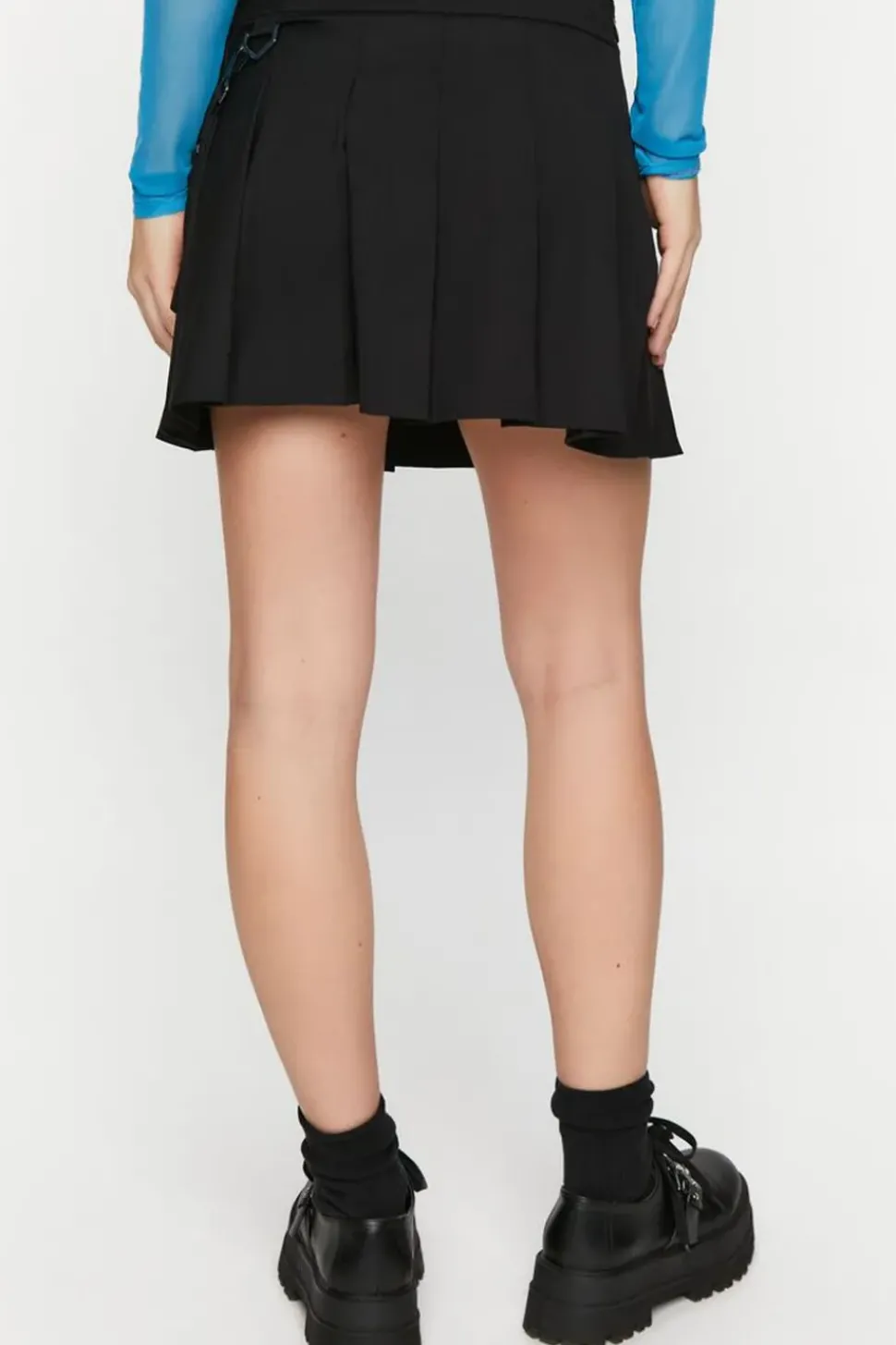 Pleated Utility Mini Skirt