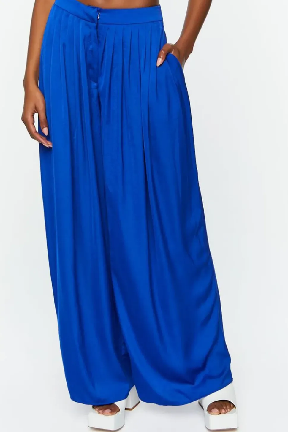 Pleated Wide-Leg Palazzo Pants
