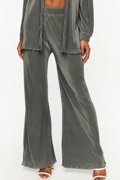 Plisse Lettuce-Edge Shirt & Pants Set
