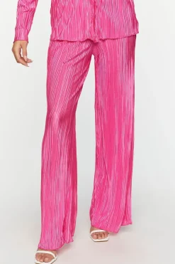 Plisse Lettuce-Edge Shirt & Pants Set