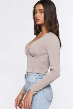 Plunging Bustier Crop Top