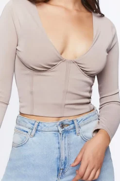 Plunging Bustier Crop Top