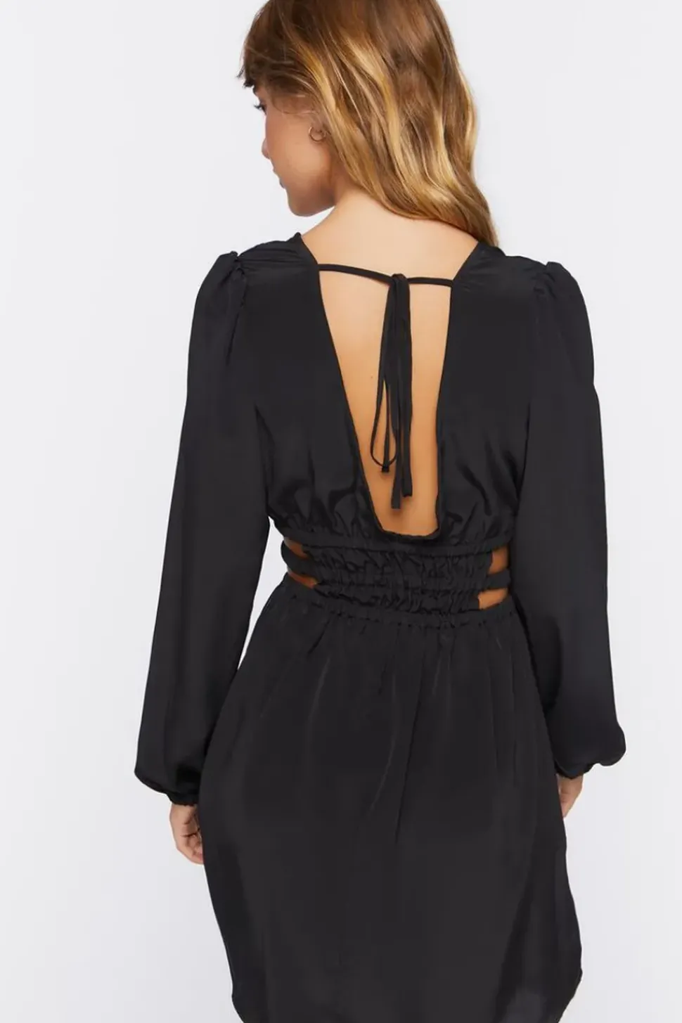 Plunging Caged Mini Dress