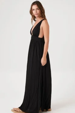 Plunging Cutout Maxi Dress