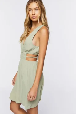 Plunging Cutout Mini Dress