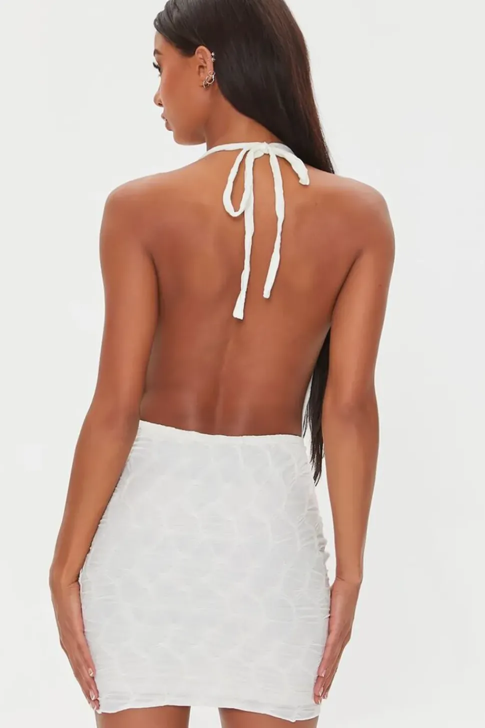 Plunging Halter Bodycon Mini Dress