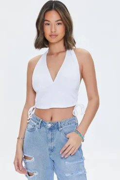Plunging Halter Crop Top