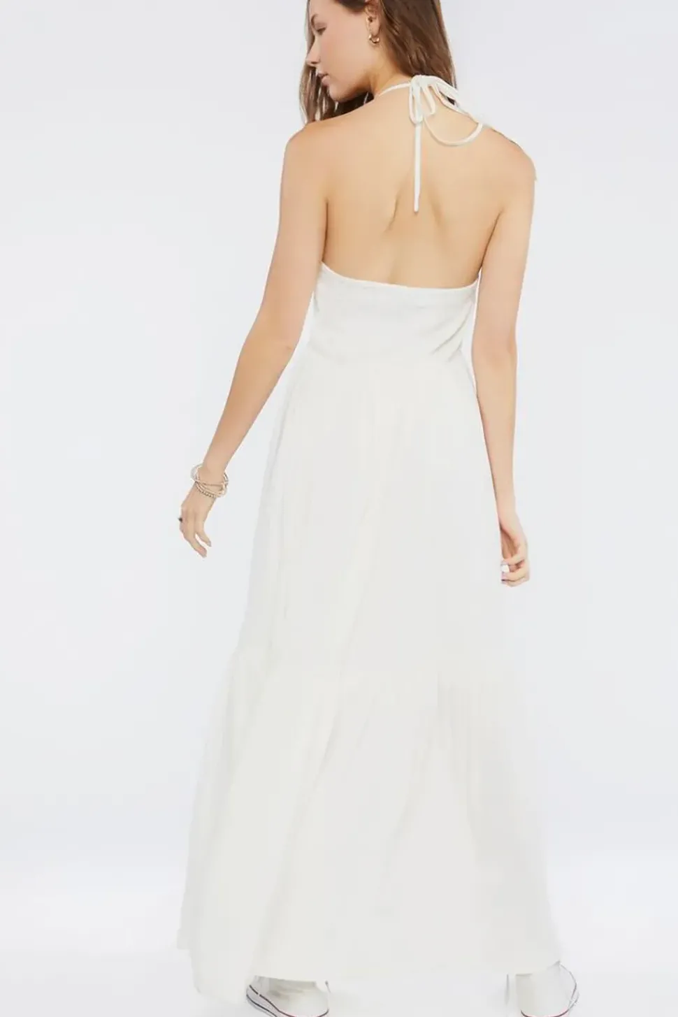 Plunging Halter Maxi Dress