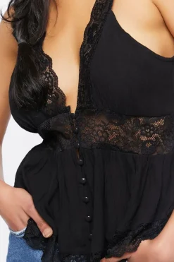 Plunging Lace Top