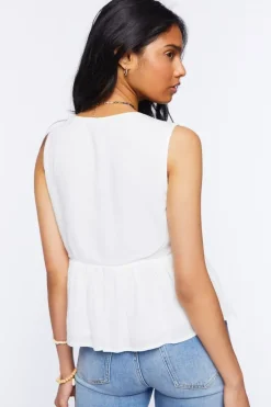Plunging Lace-Trim Top