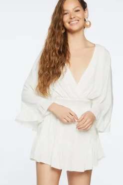 Plunging Ruffle-Trim Romper