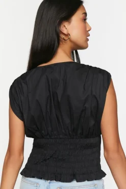 Plunging Smocked Top