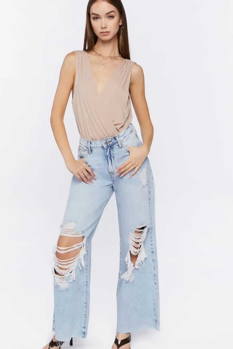 Plunging Surplice Bodysuit
