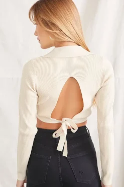 Plunging Tie-Back Crop Top