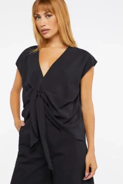 Plunging Tie-Front Top