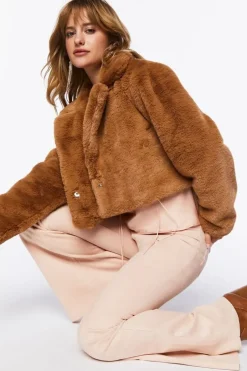 Plush Cropped Coat