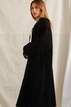 Plush Drop-Sleeve Coat