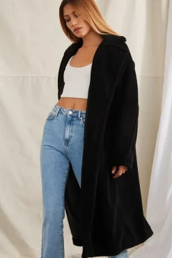 Plush Drop-Sleeve Coat