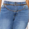 Plus Size Layered Curb Chain Belt