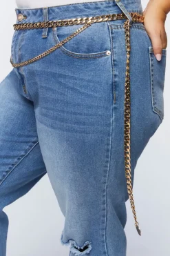 Plus Size Layered Curb Chain Belt