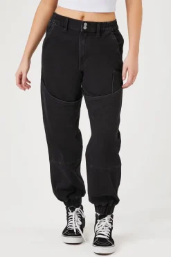 Pocket High-Rise Denim Joggers