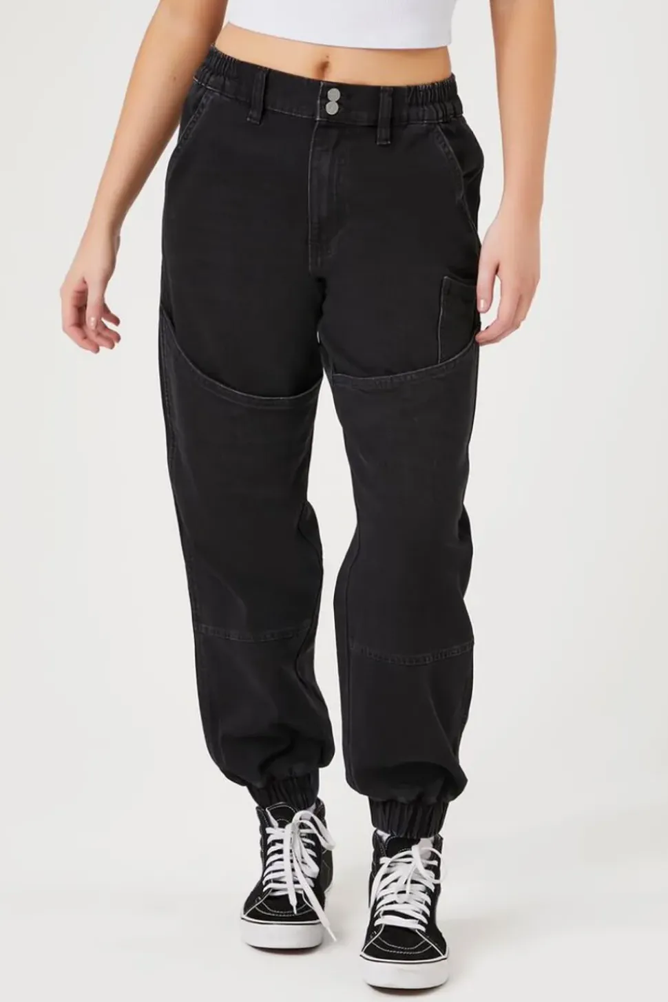 Pocket High-Rise Denim Joggers