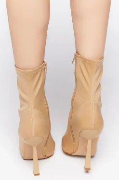 Pointed-Toe Stiletto Sock Booties