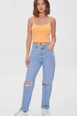 Pointelle Knit Cropped Cami