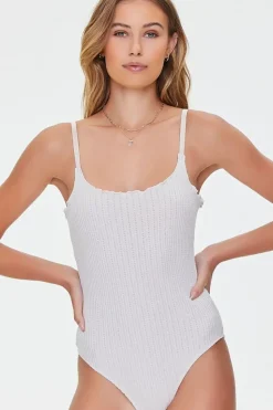 Pointelle Lettuce-Edge Bodysuit