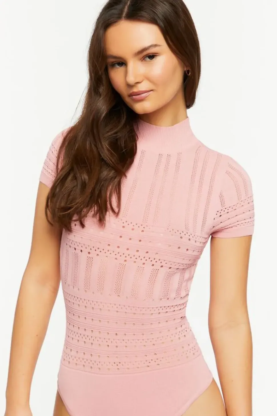 Pointelle Mock Neck Bodysuit