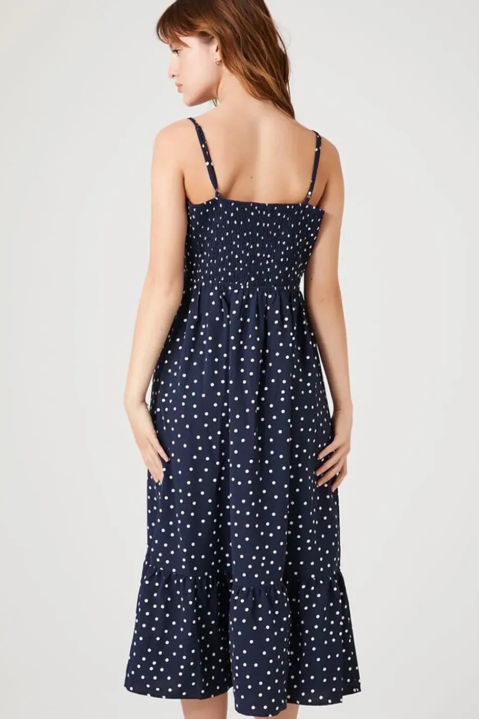 Polka Dot Button-Front Dress