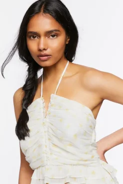 Polka Dot Halter Crop Top