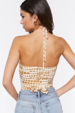 Polka Dot Halter Crop Top