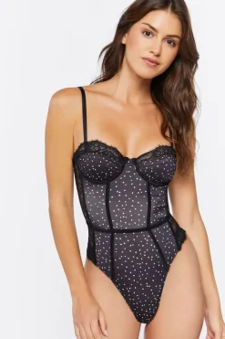 Polka Dot Lace Lingerie Bodysuit