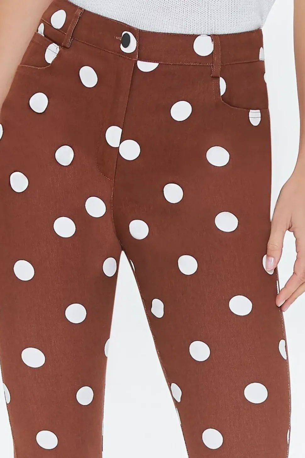 Polka Dot Print Flare Pants