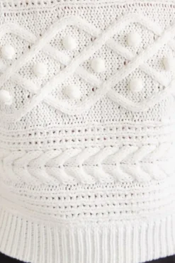 Pom Pom Cable Knit Sweater