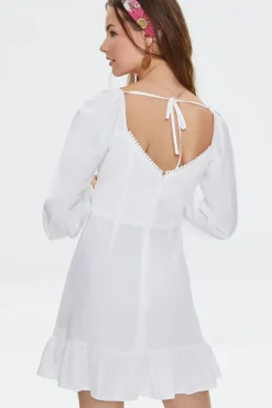 Pom Pom Cutout Mini Dress