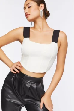 Ponte Knit Corset Crop Top