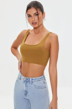 Ponte Knit Cropped Tank Top