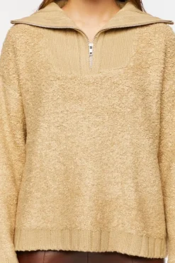 Popcorn Knit Half-Zip Sweater